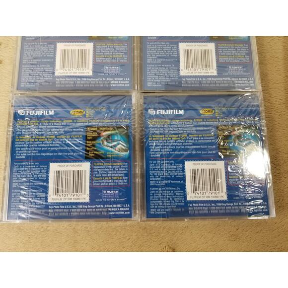 Fujifilm 100mb Disk BM Formatted Zip Disk New Sealed 4 pcs Vintage - Picture 8 of 11